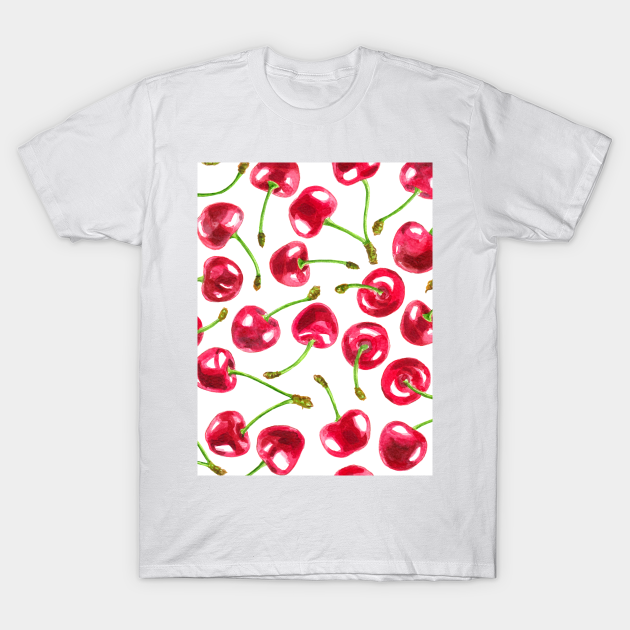 Watercolor cherries pattern Cherry TShirt TeePublic